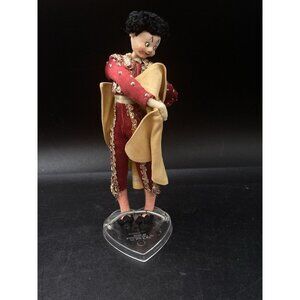 Klumpe Felt Cloth Doll Male Spanish Matador Vintage On Stand